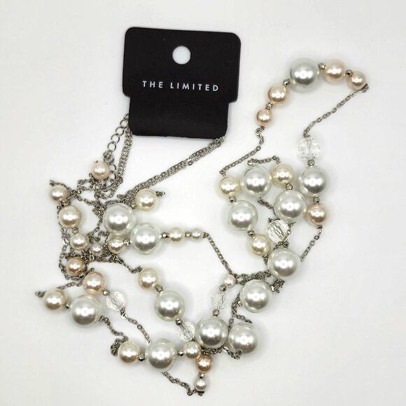 THE LIMITED Imitation Pearl and Faceted Bead Long Layered Necklace - Picture 7 of 7